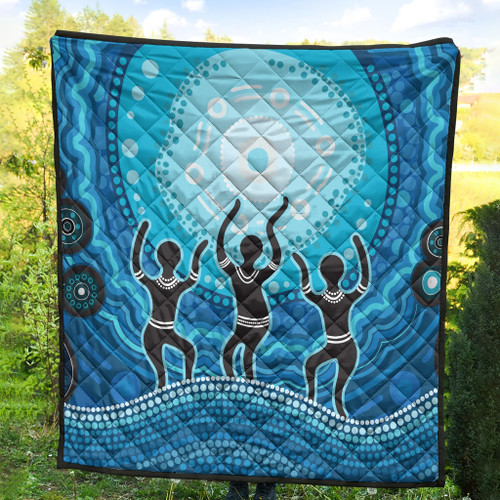 Australia Aboriginal Inspired Quilt - Aboriginal Style Of Landscape Background Quilt